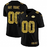 Nike New York Jets Customized Men's Leopard Print Fashion Vapor Limited Jersey Black,baseball caps,new era cap wholesale,wholesale hats